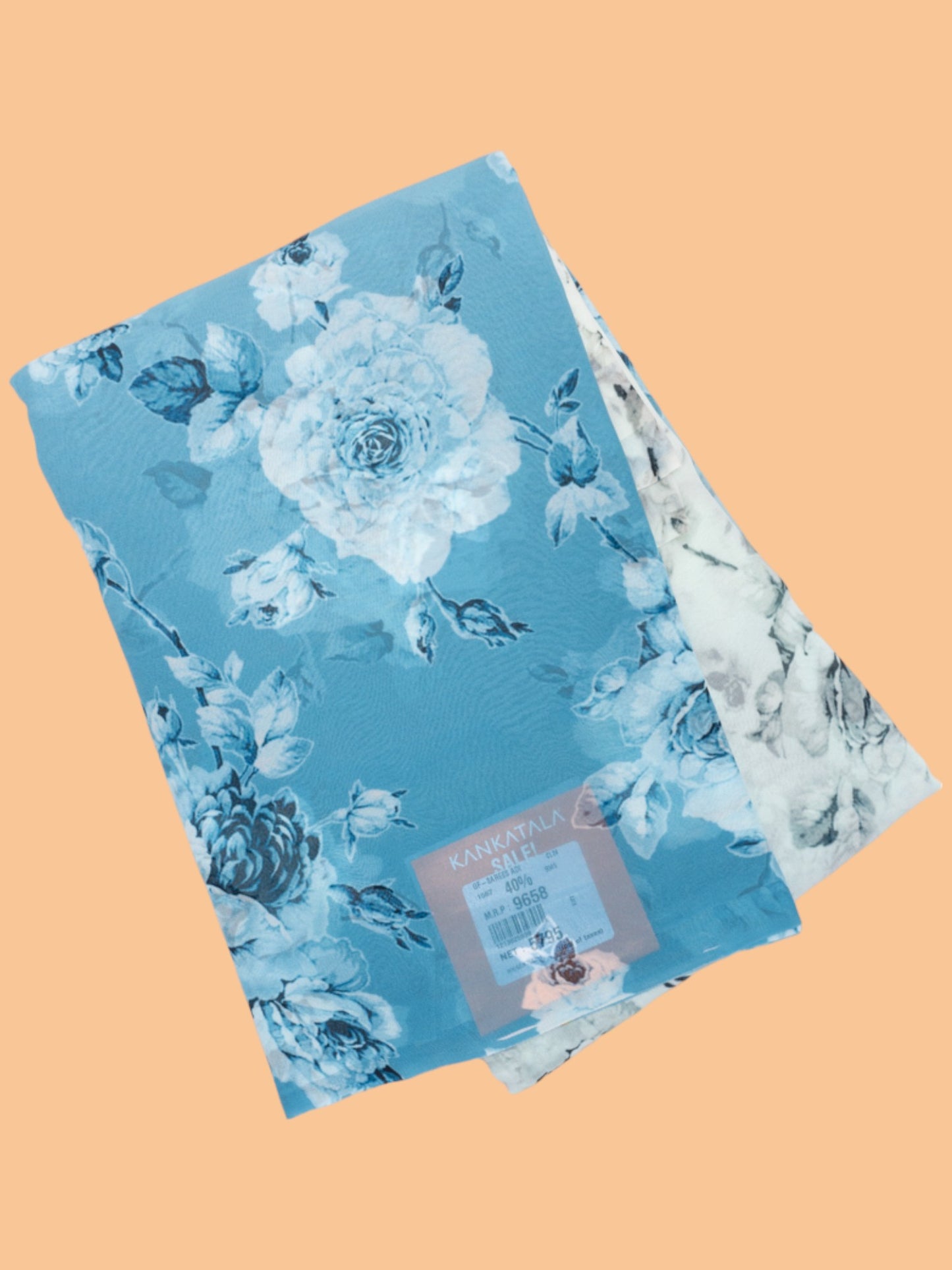 Satin Georgette Brocade Blue Saree