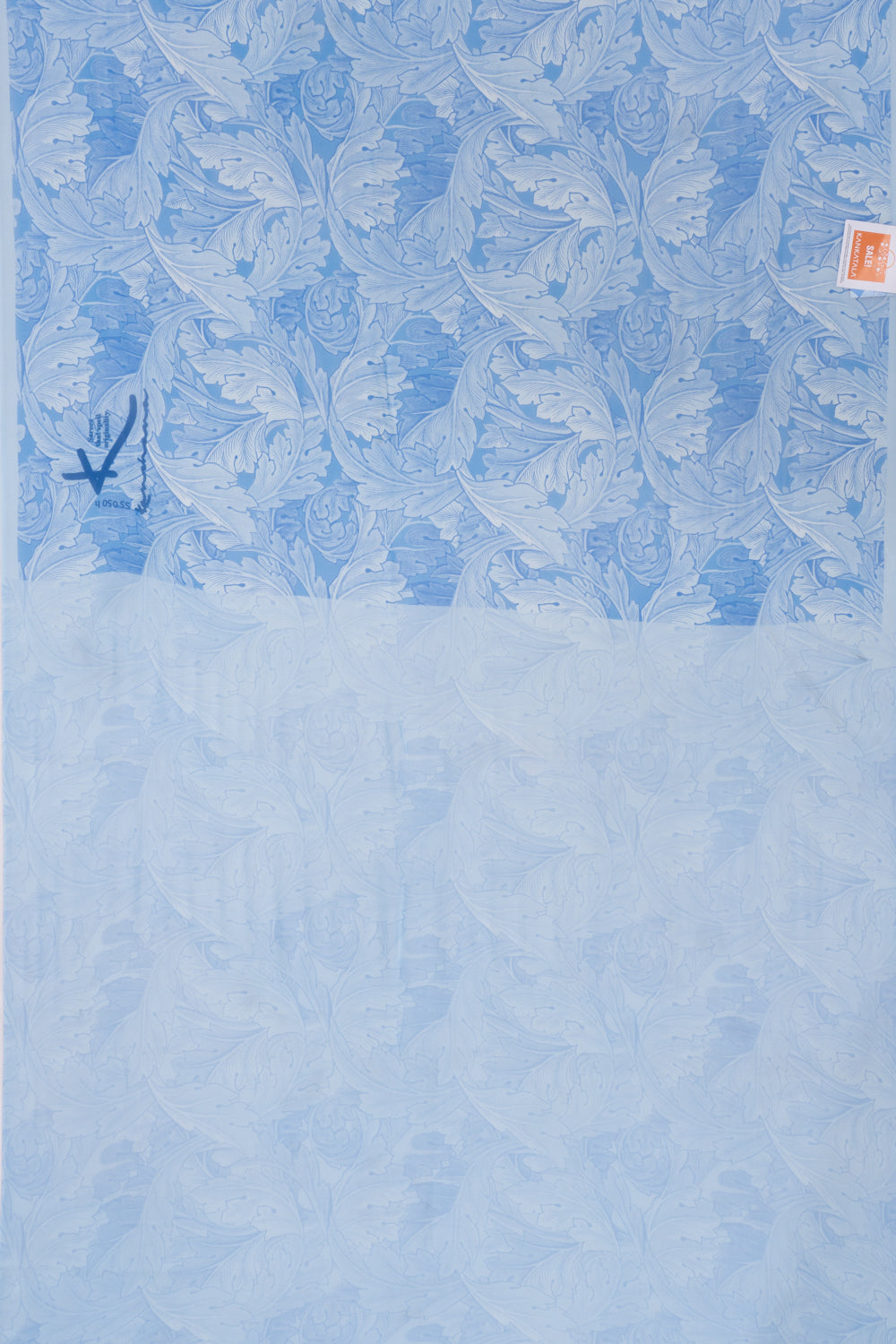 Satin Georgette Floral Printed Blue Saree