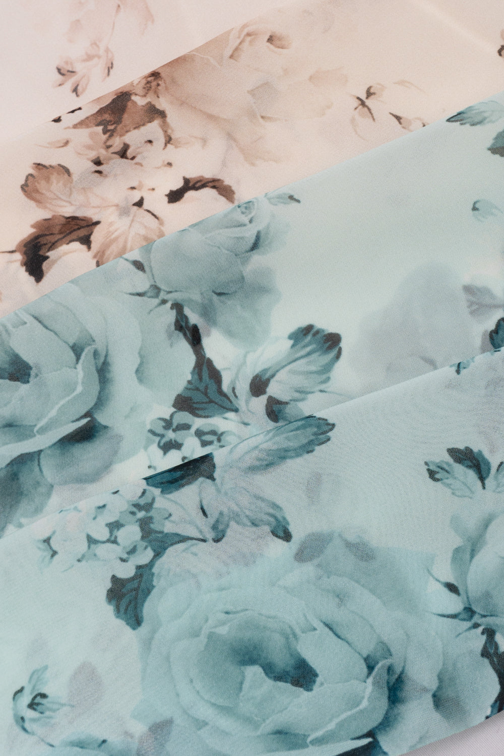 Satin Georgette Floral Printed Sea Green And Blue Saree