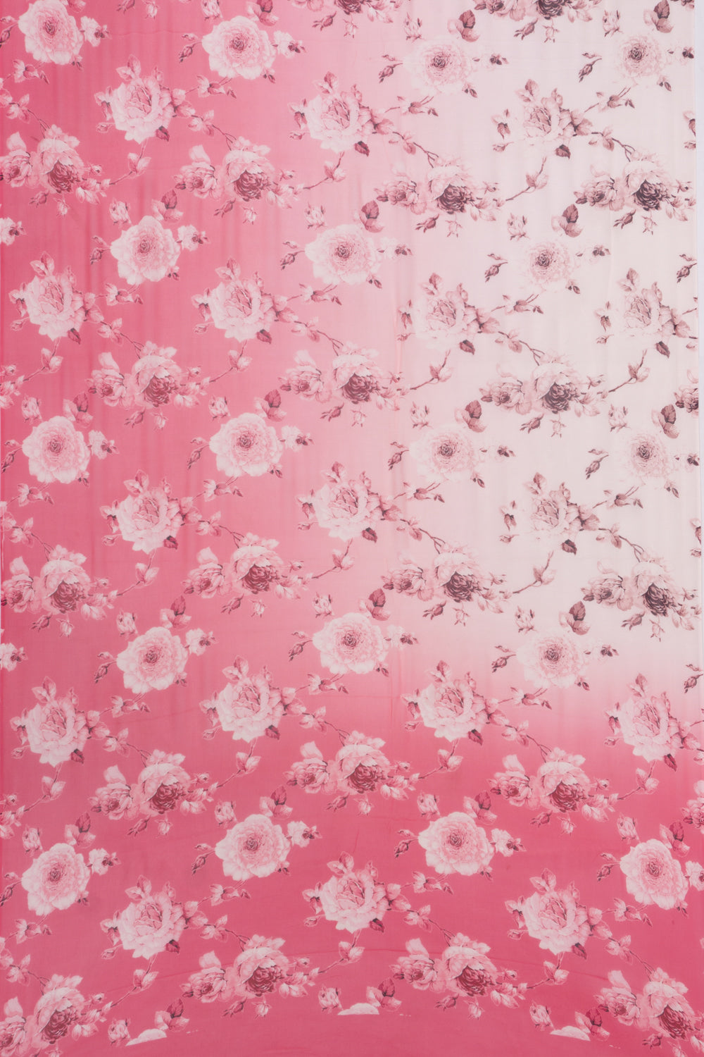Satin Georgette Floral Printed Pink Saree