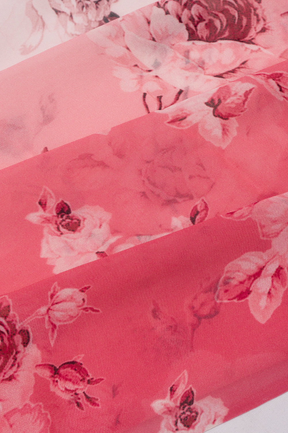 Satin Georgette Floral Printed Pink Saree