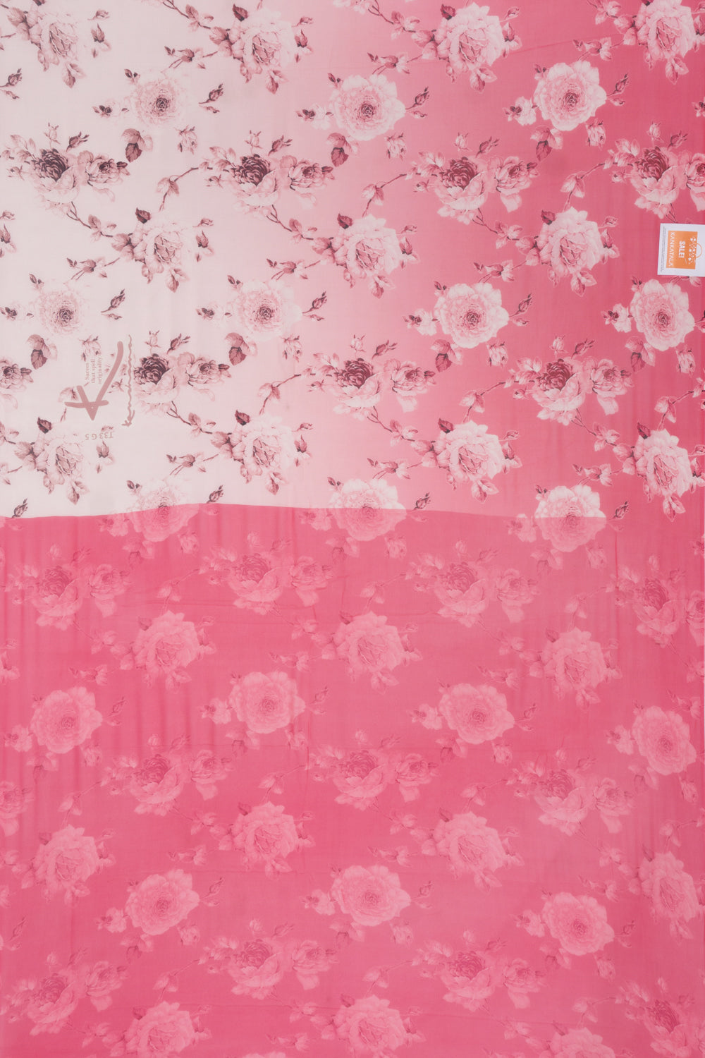Satin Georgette Floral Printed Pink Saree