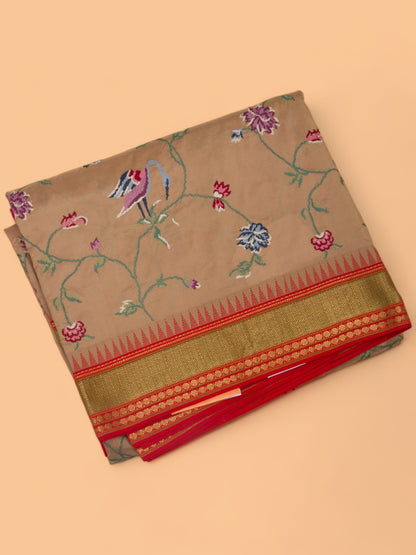 Soft Silk Embroidery Snuff Saree