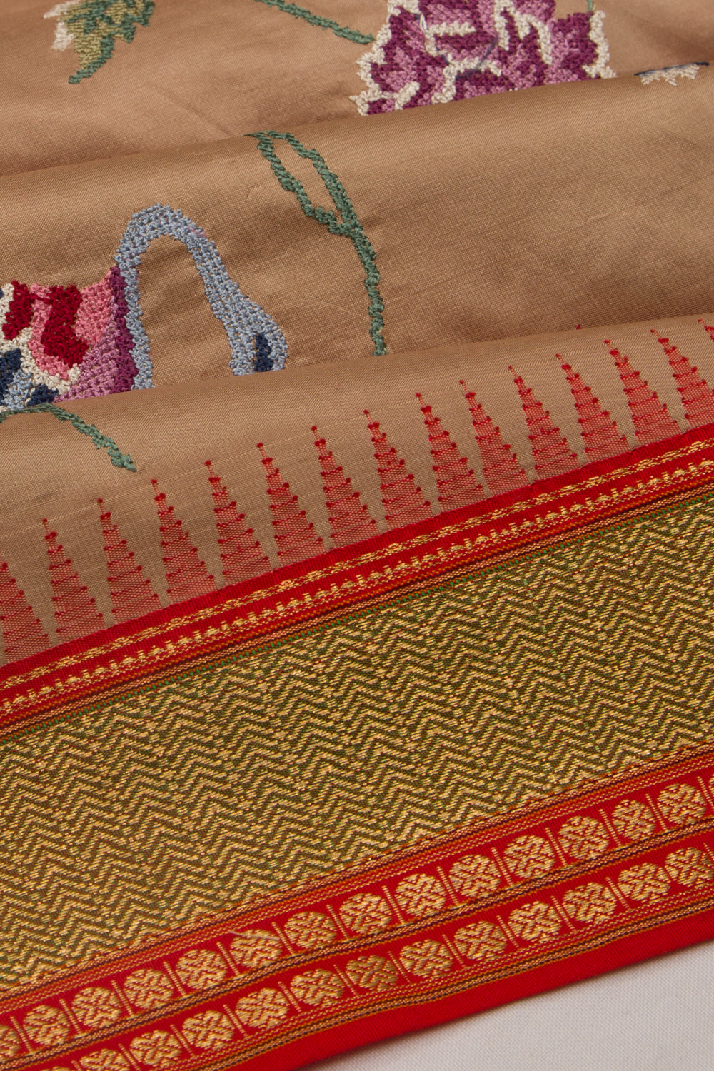 Soft Silk Embroidery Snuff Saree
