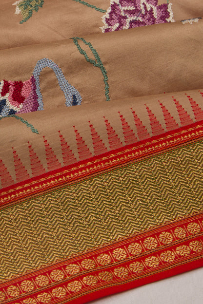 Soft Silk Embroidery Snuff Saree