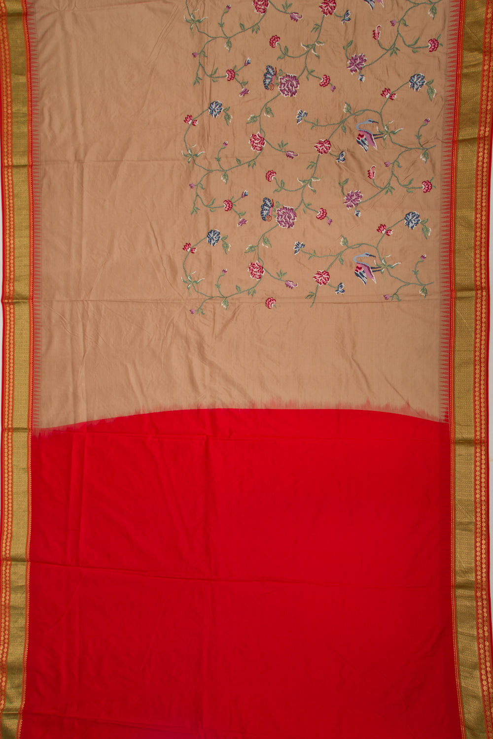 Soft Silk Embroidery Snuff Saree