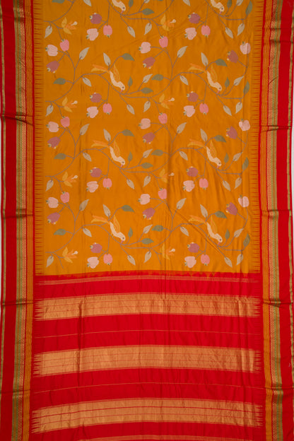 Soft Silk Embroidery Mustard Yellow Saree