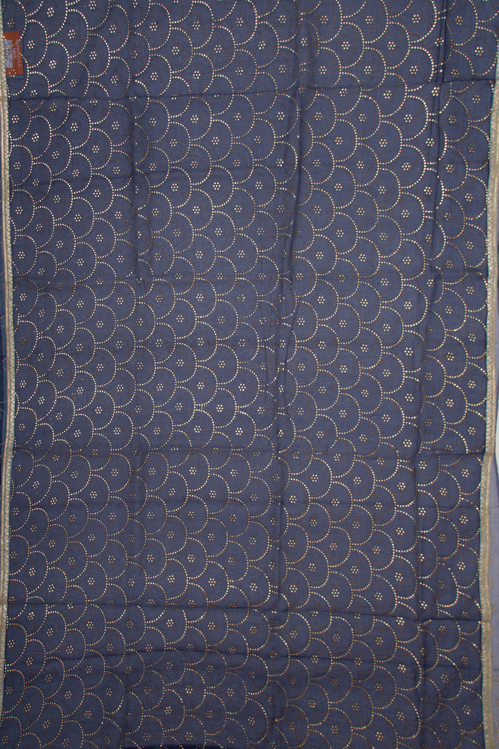 Organza Brocade Dark Blue Saree