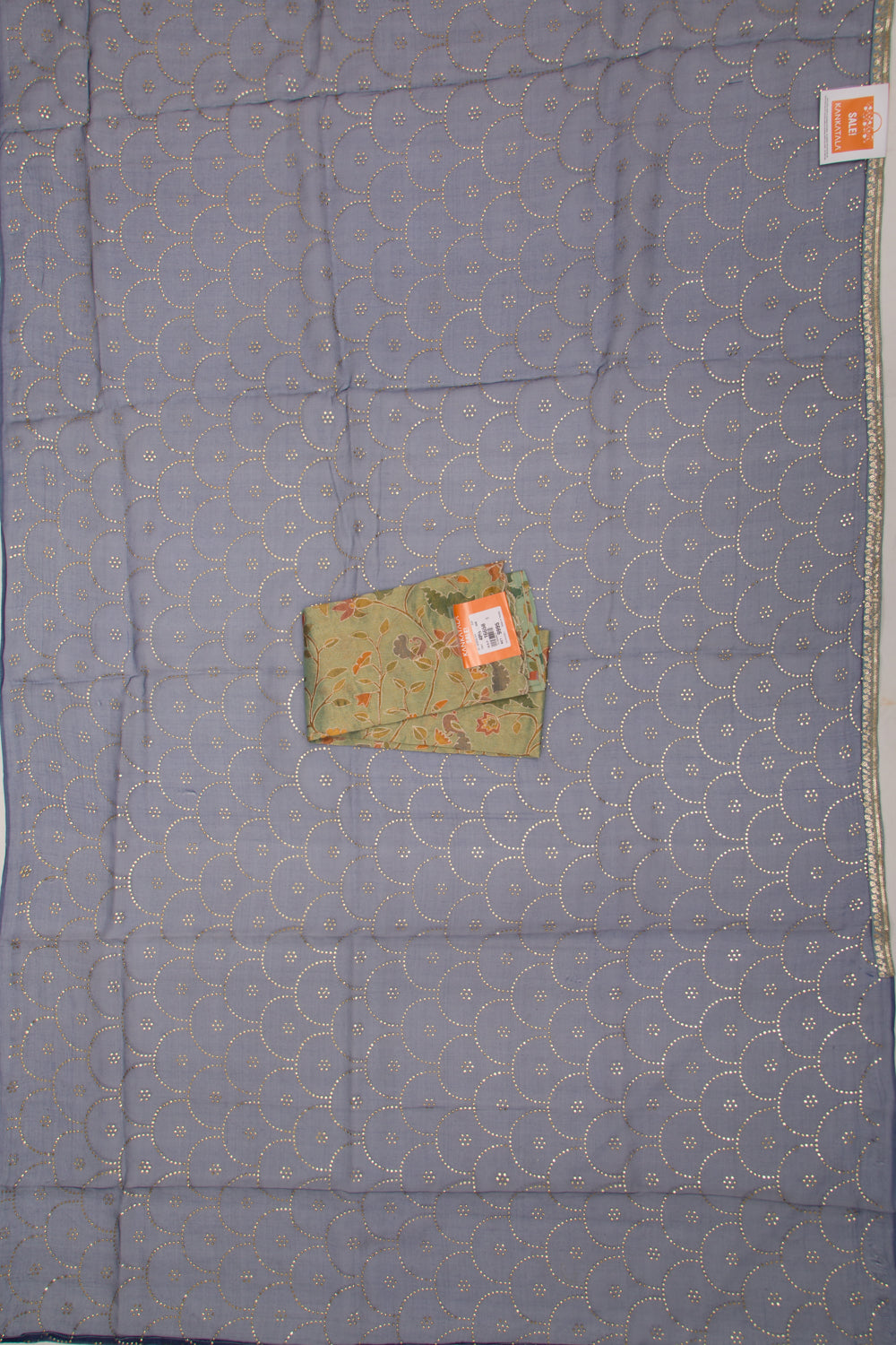 Organza Brocade Dark Blue Saree