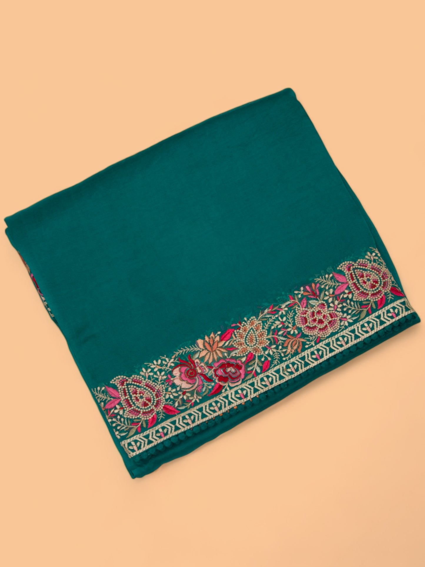 Organza Silk Plain Sea Green Saree