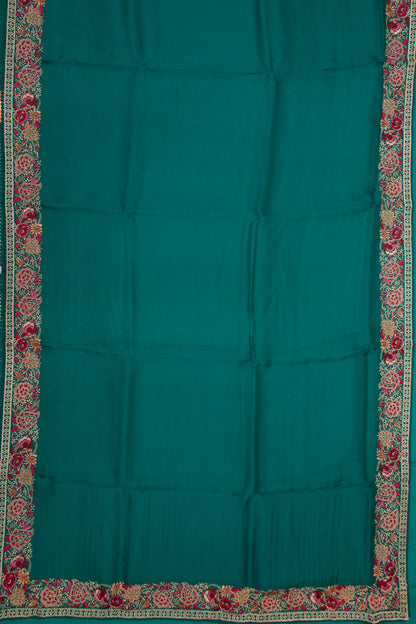 Organza Silk Plain Sea Green Saree