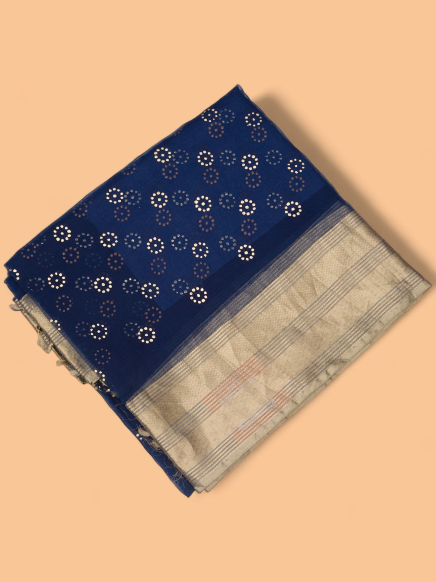 Organza Brocade Blue Saree
