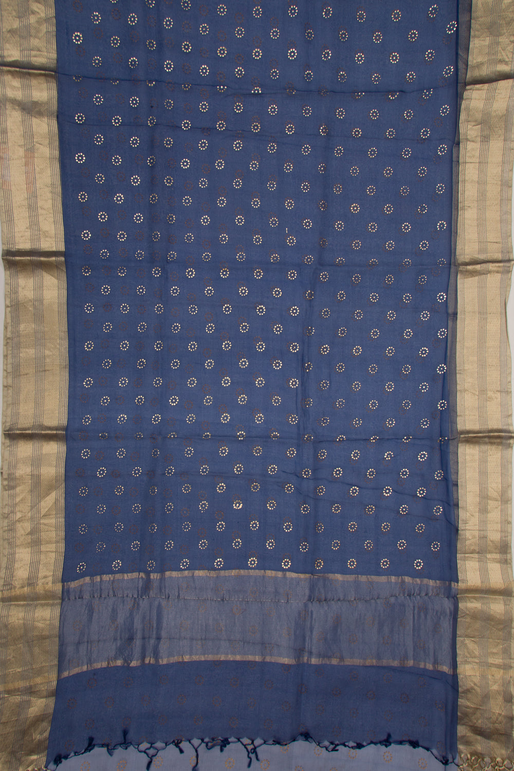 Organza Brocade Blue Saree
