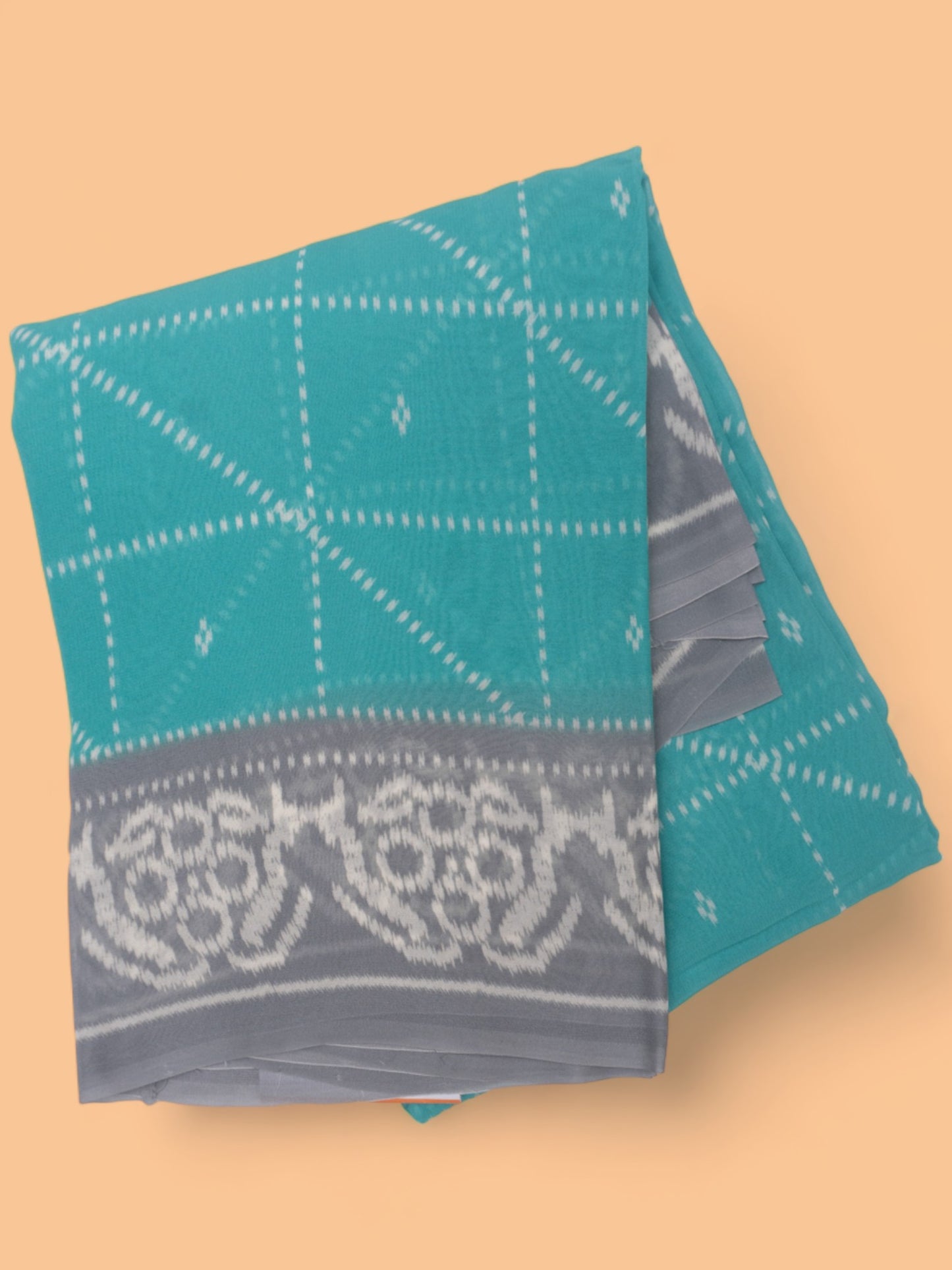 Satin Georgette Printed Sea Green Saree