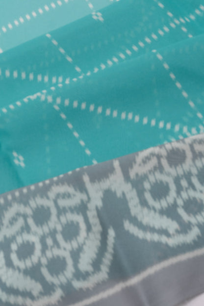 Satin Georgette Printed Sea Green Saree