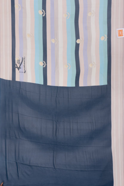 Satin Georgette Horizontal LInes And Butta Multicolour Saree