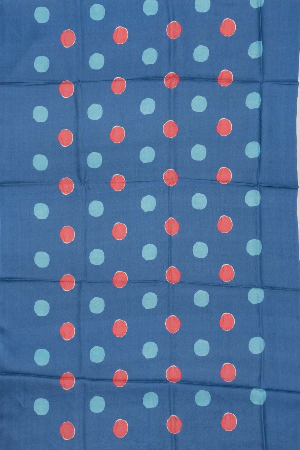 Tussar Polka Dot Printed Dark Blue Saree