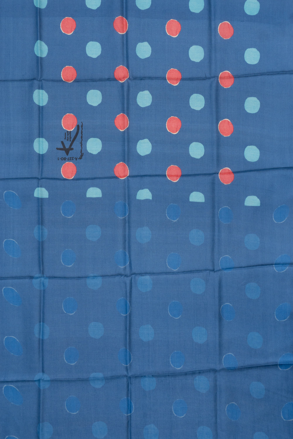Tussar Polka Dot Printed Dark Blue Saree