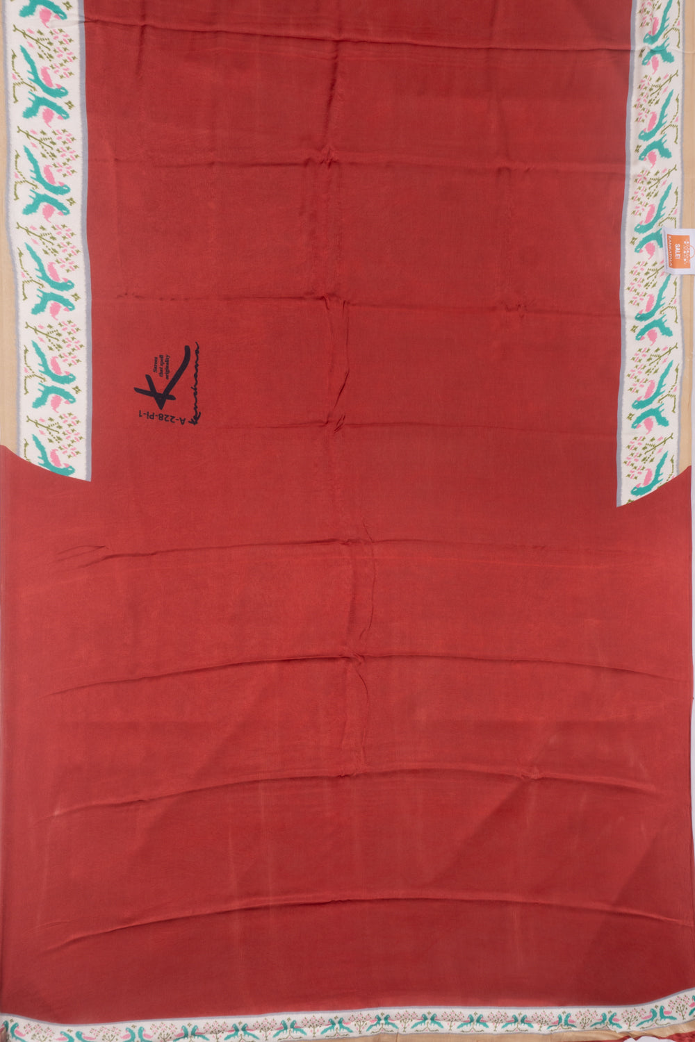 Satin Georgette Plain Red Saree