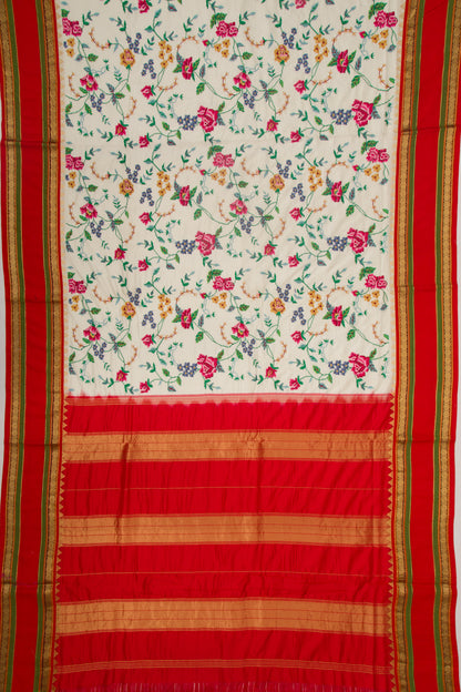 Soft Silk Embroidery White Saree