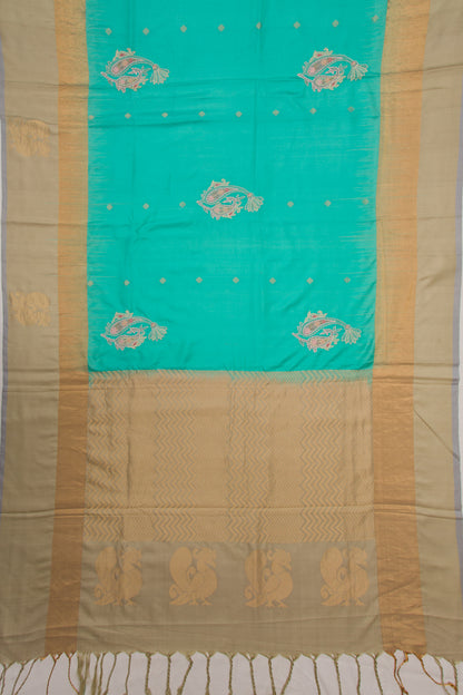 Soft Silk Embroidery Sea Green Saree