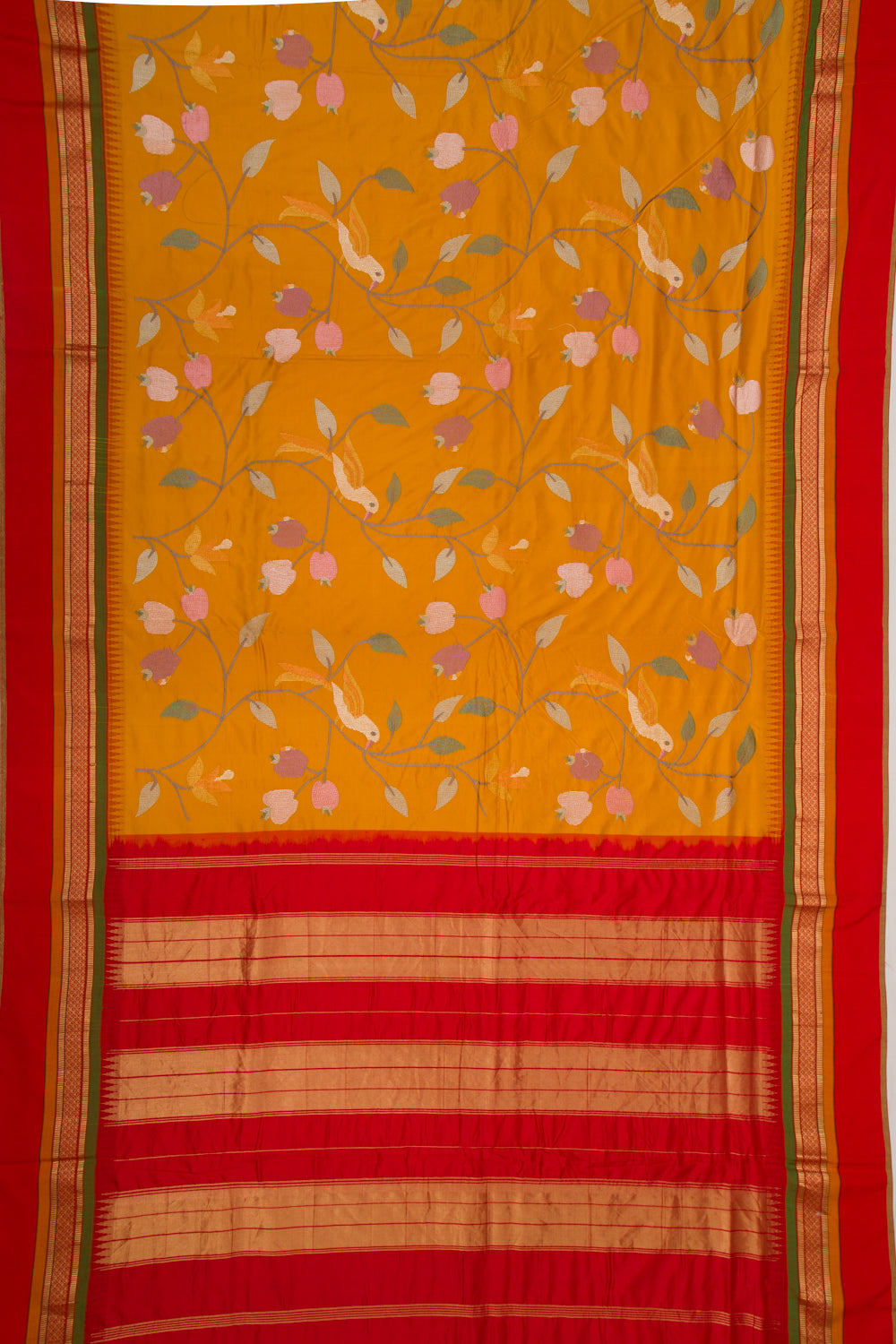 Soft Silk Embroidery Mustard Yellow Saree
