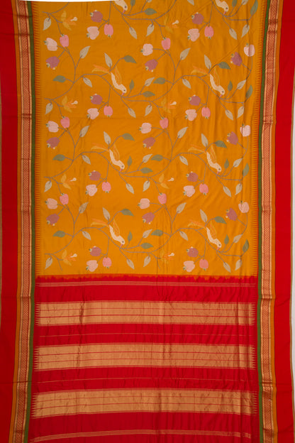Soft Silk Embroidery Mustard Yellow Saree