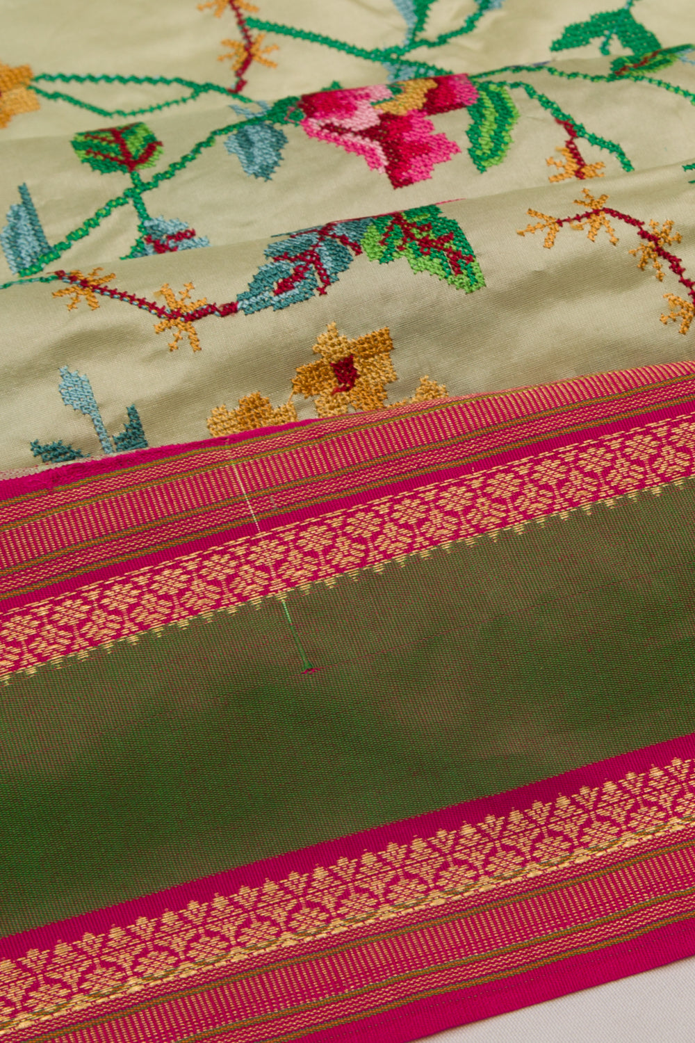 Soft Silk Embroidery Pastel Green Saree