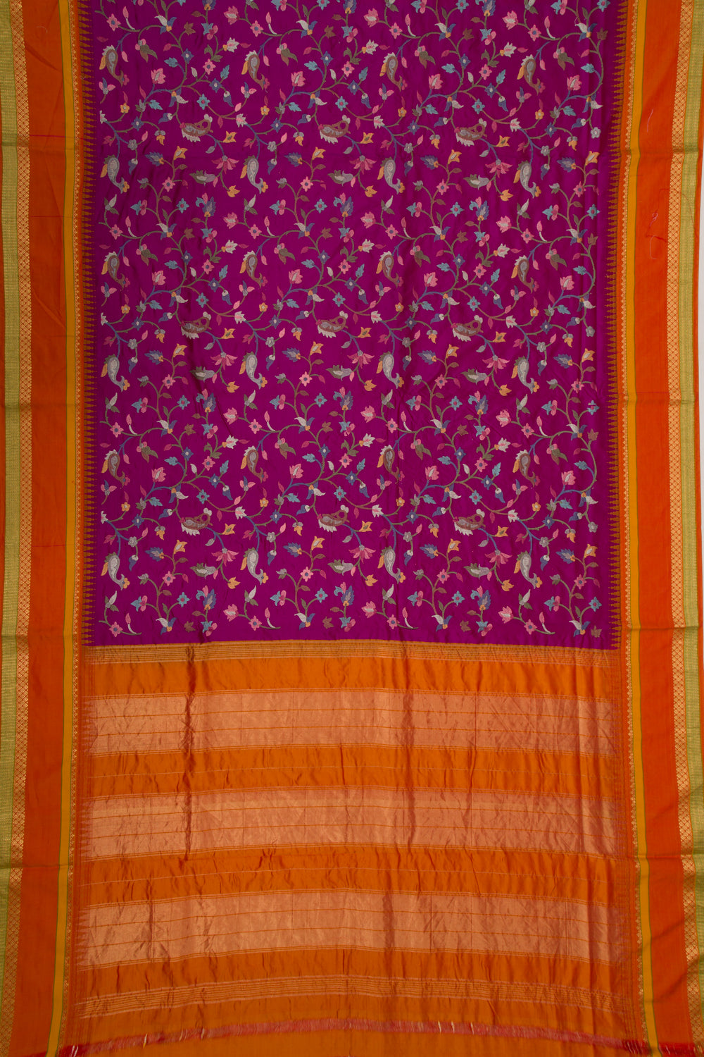 Soft Silk Embroidery Purple Saree
