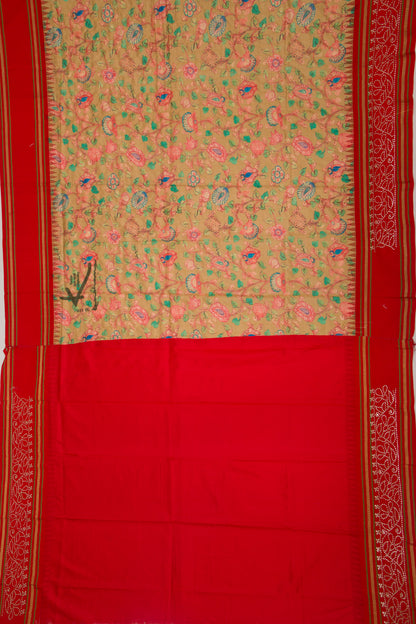 Soft Silk Printed Beige Saree