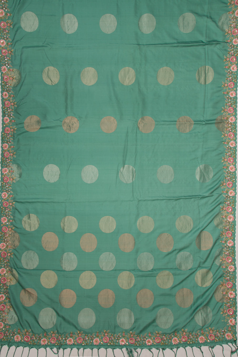 Soft Tussar Butta Sea Green Saree