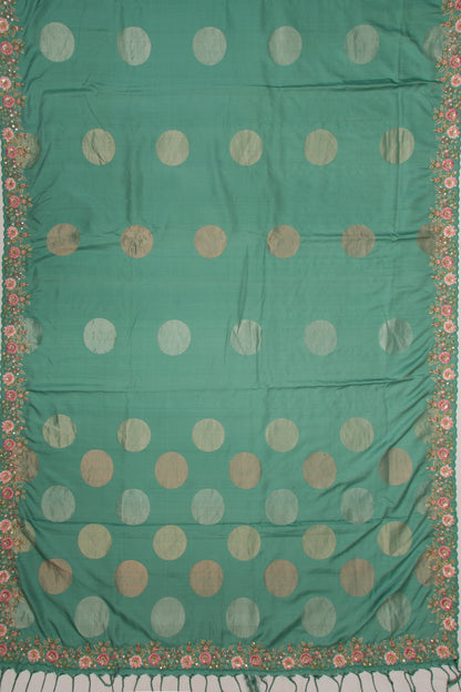 Soft Tussar Butta Sea Green Saree