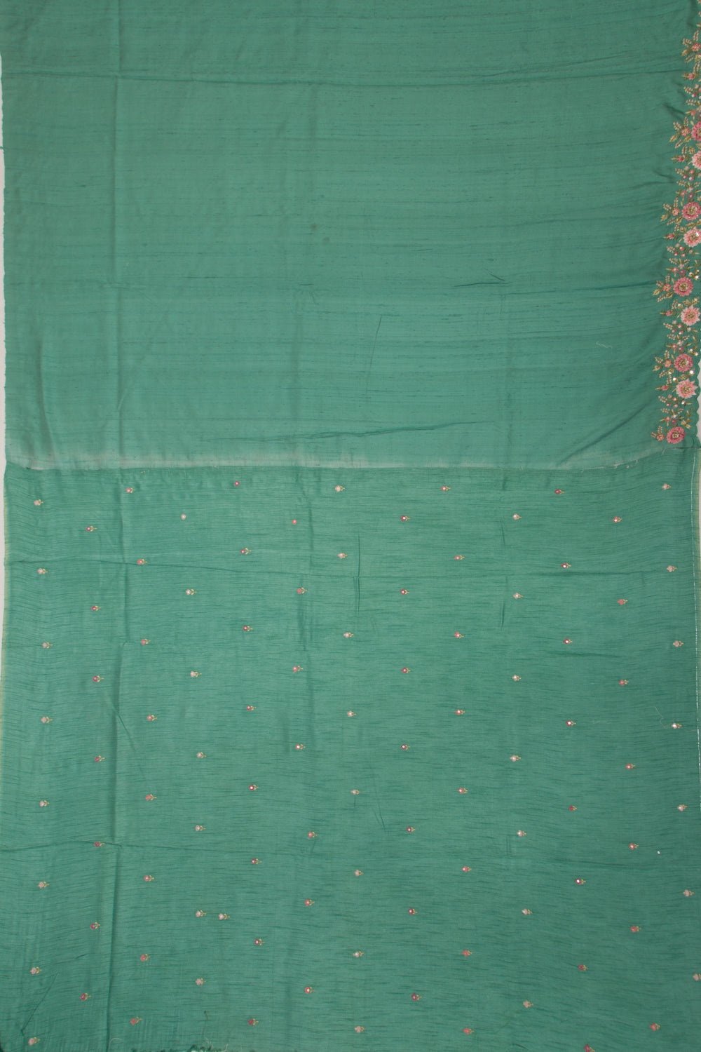 Soft Tussar Butta Sea Green Saree
