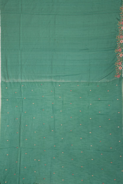 Soft Tussar Butta Sea Green Saree