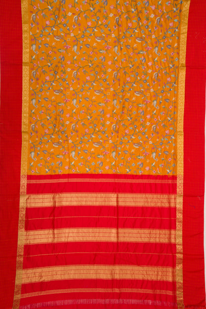 Soft Silk Embroidery Mustard Yellow Saree