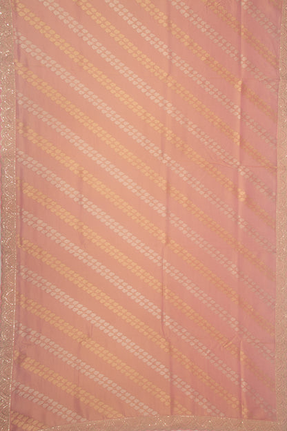 Organza Tissue Brocade Pink Saree With Sequin Work Border