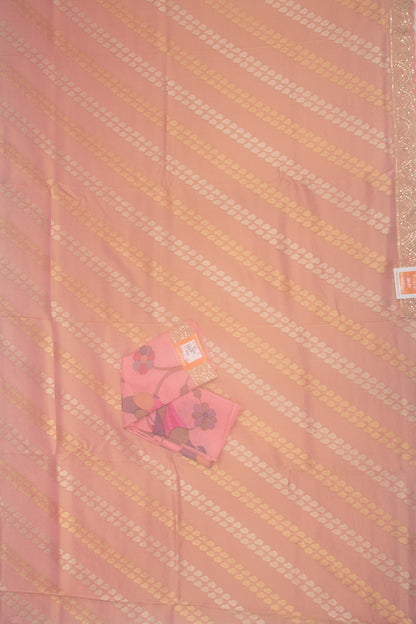 Organza Tissue Brocade Pink Saree With Sequin Work Border
