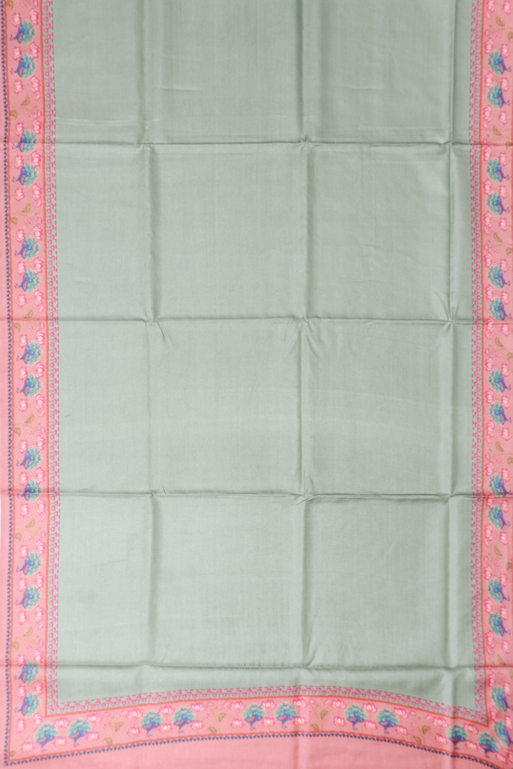 Tussar Plain Green Saree