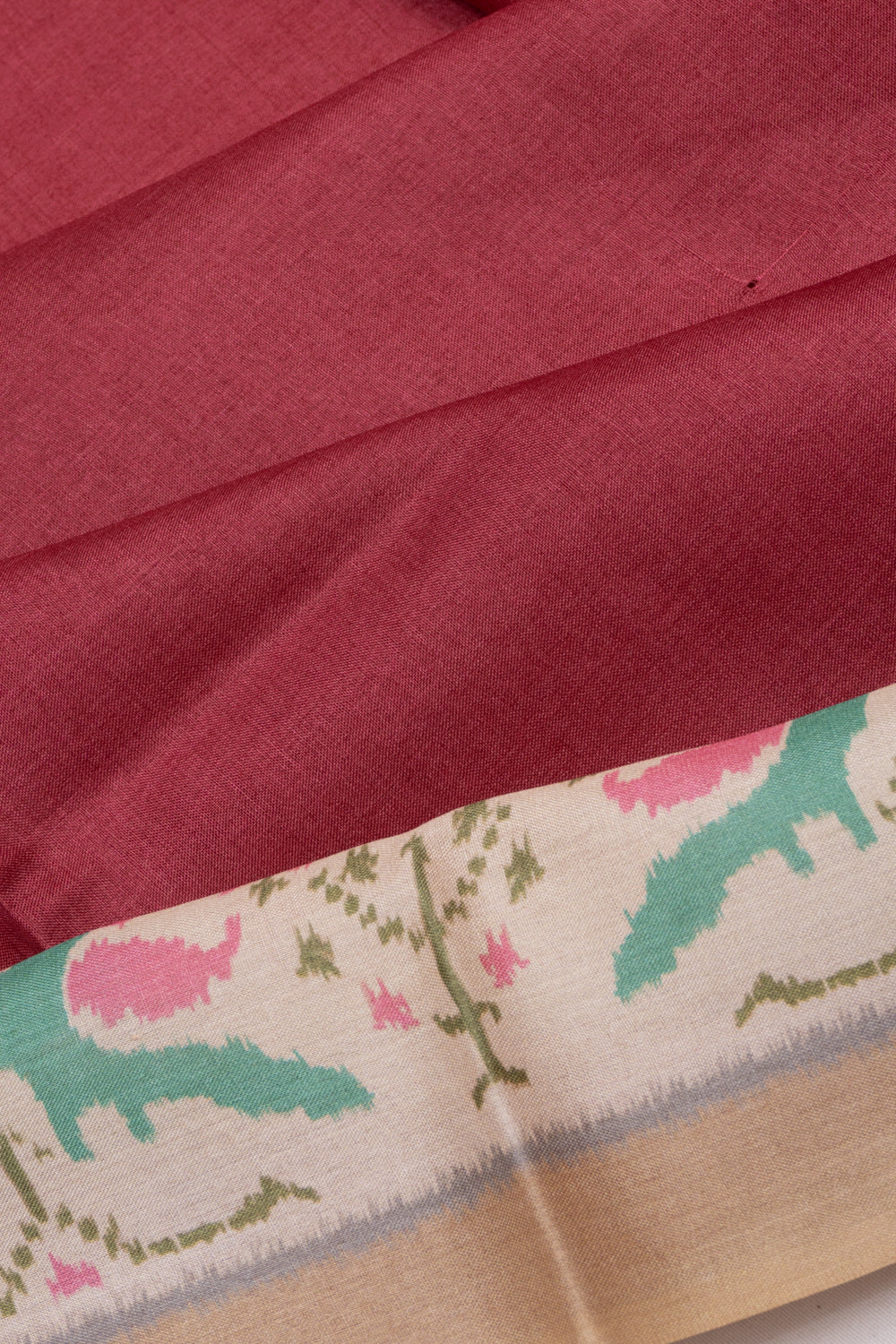 Tussar Plain Pink Saree
