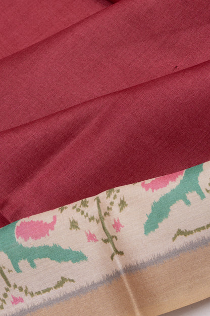 Tussar Plain Pink Saree