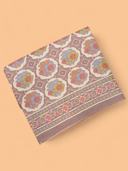 Tussar Printed Brown Saree