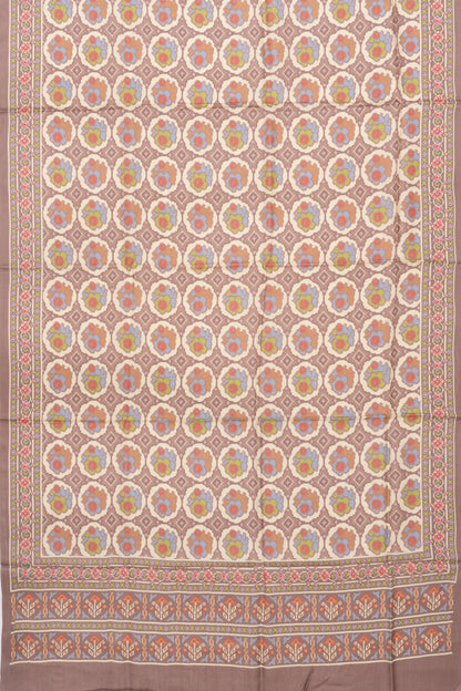 Tussar Printed Brown Saree