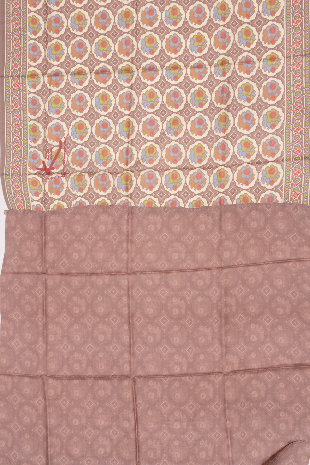 Tussar Printed Brown Saree