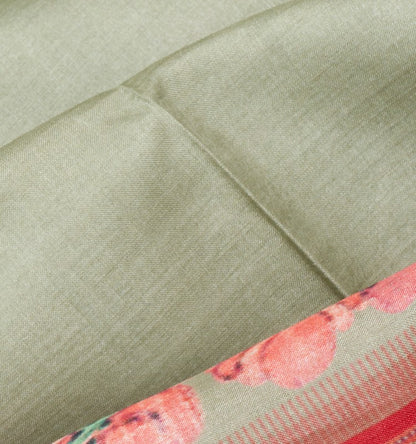 Tussar Plain Green Saree