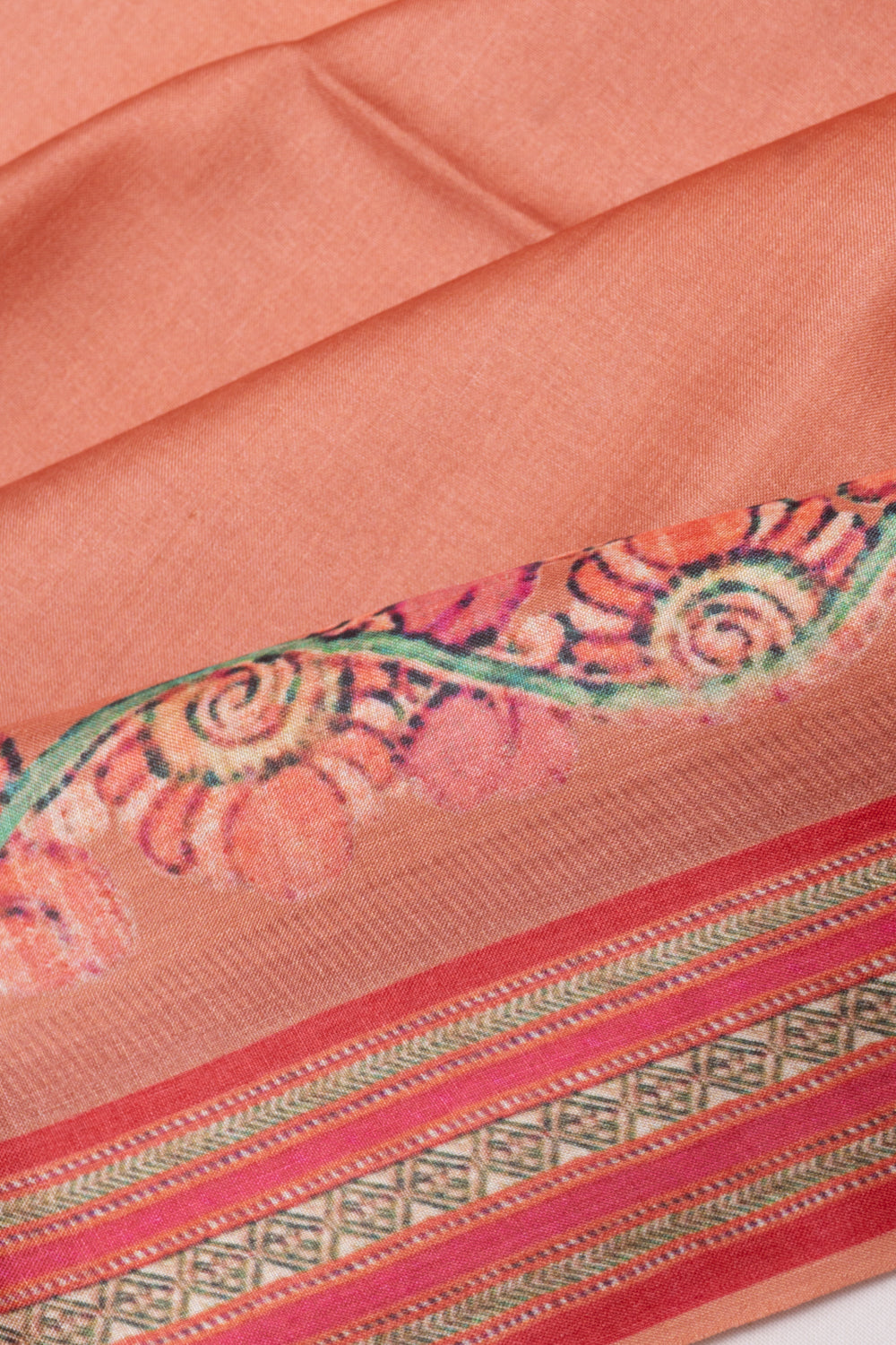 Tussar Plain Orange Saree