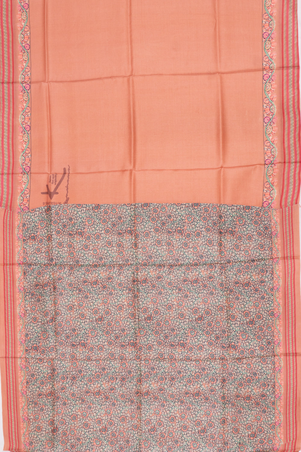 Tussar Plain Orange Saree