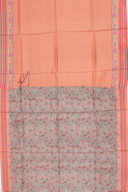 Tussar Plain Orange Saree