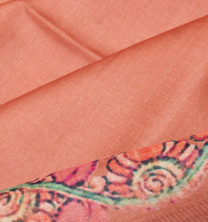 Tussar Plain Orange Saree