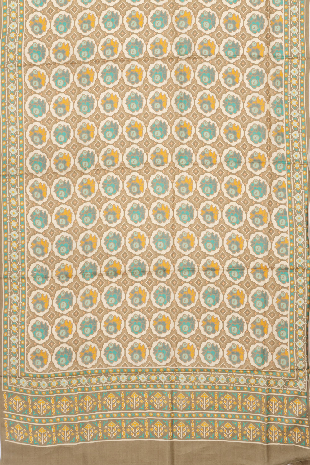 Tussar Printed Beige Saree