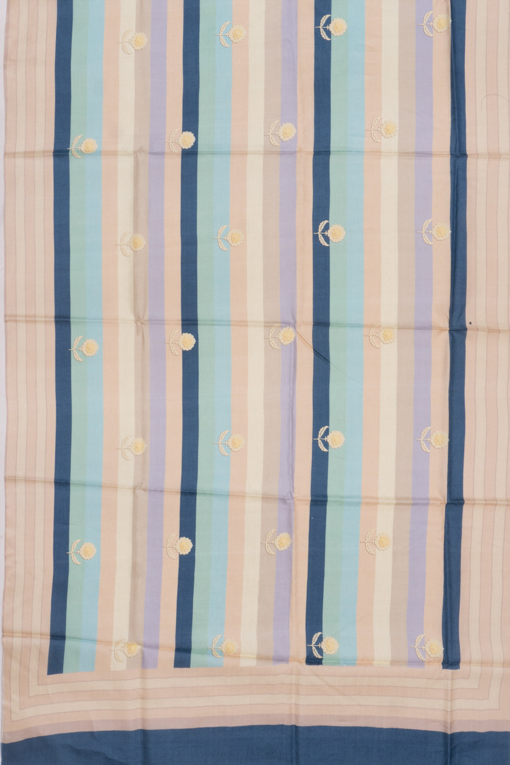 Tussar Horizontal Lines Multicolour Saree
